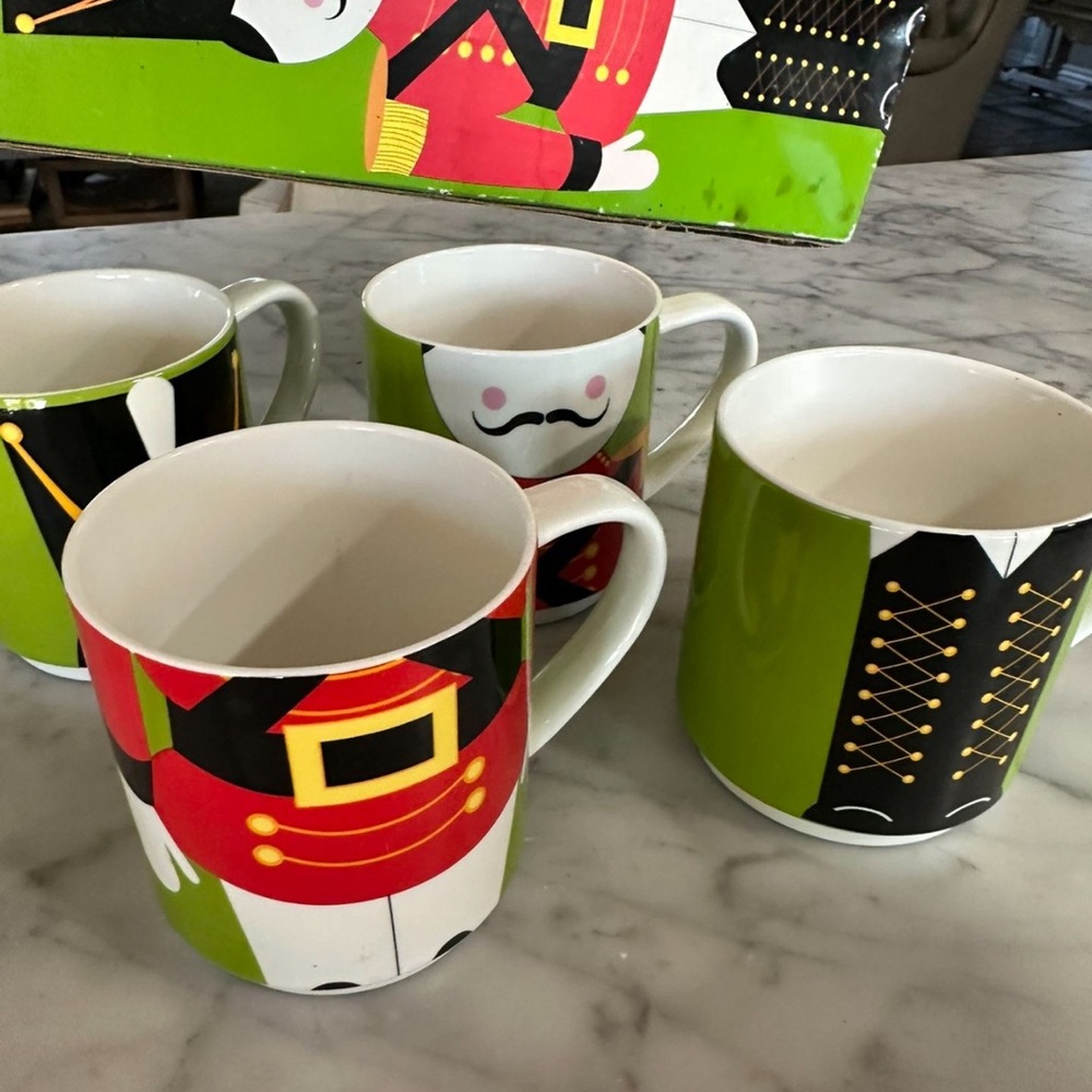 Festive Nutcracker Mug Set - Green and Red
